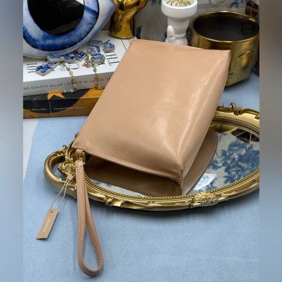 🆕 OROTON 🧿 NWT Mia Pouch Wristlet, Honey Nougat - Picture 3 of 13